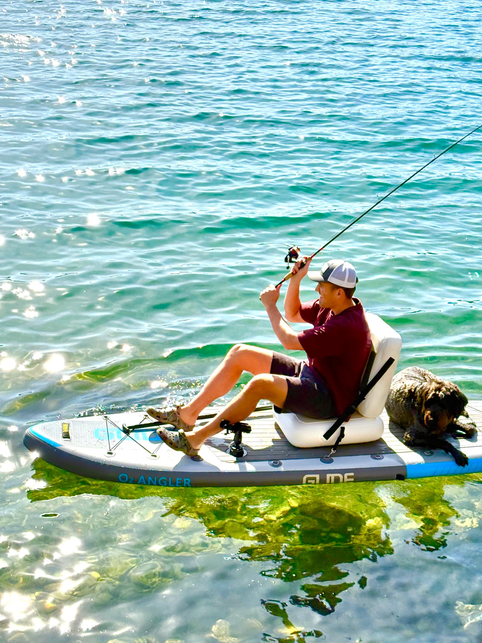 Fishing from a paddle board on Lake Chelan